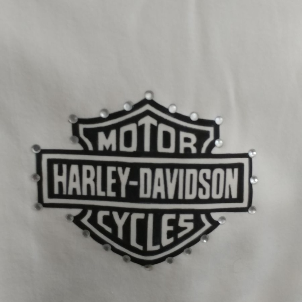Rhinestone Harley Inspired Shirt L